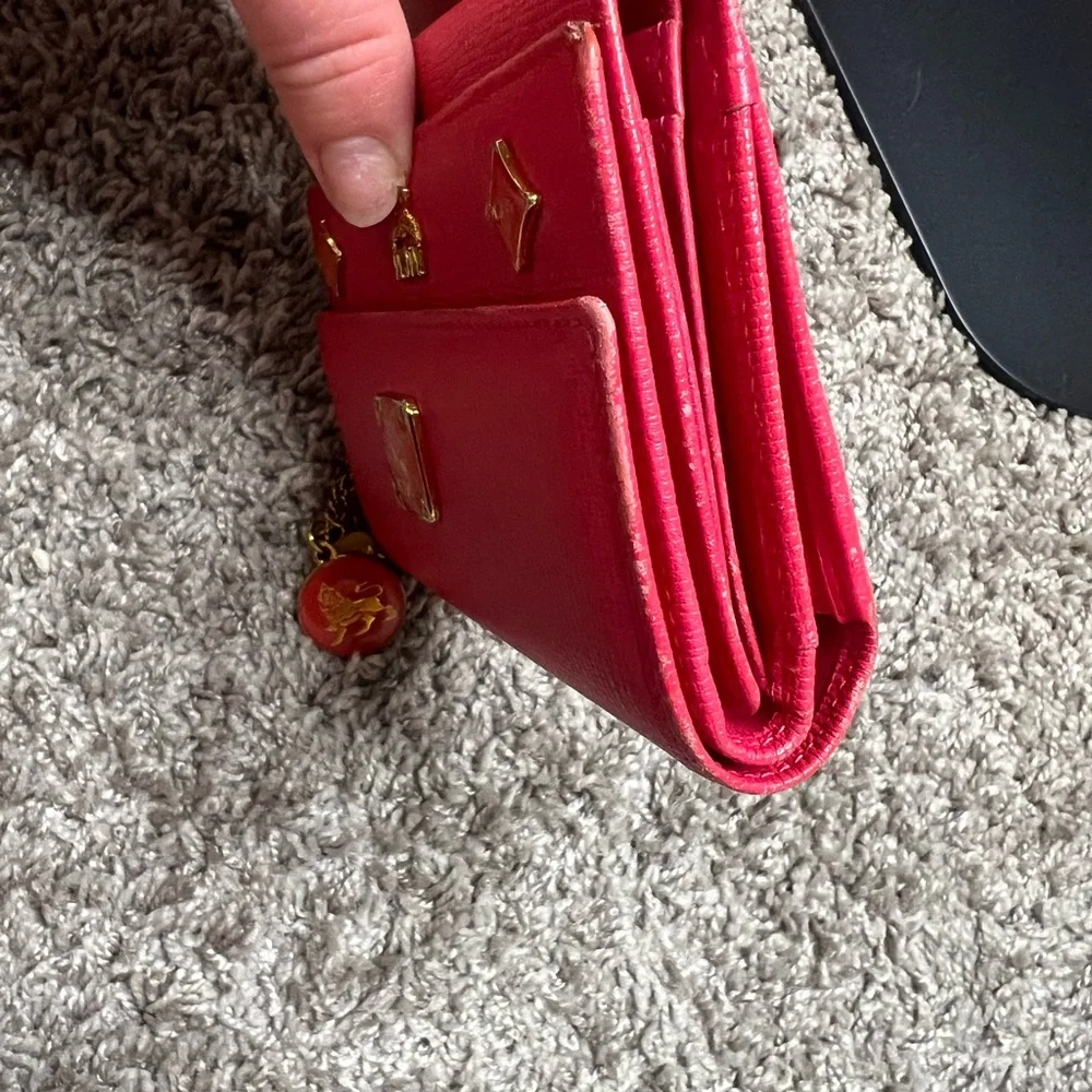 MCM Tri fold Pink Wallet with Gold Details - Picture 15 of 17